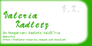 valeria kadletz business card